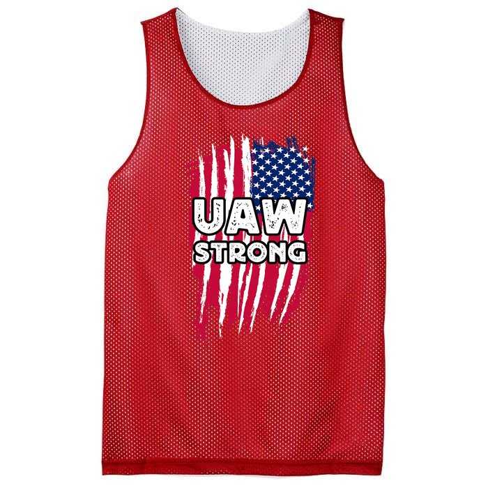 UAW Strong Solidarity UAW Laborer Worker UAW Proud Union America Flag Mesh Reversible Basketball Jersey Tank