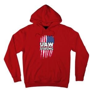 UAW Strong Solidarity UAW Laborer Worker UAW Proud Union America Flag Tall Hoodie