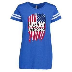 UAW Strong Solidarity UAW Laborer Worker UAW Proud Union America Flag Enza Ladies Jersey Football T-Shirt