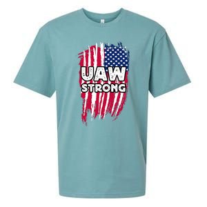 UAW Strong Solidarity UAW Laborer Worker UAW Proud Union America Flag Sueded Cloud Jersey T-Shirt