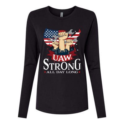 UAW Strong Solidarity UAW Proud Union UAW Laborer Worker Womens Cotton Relaxed Long Sleeve T-Shirt