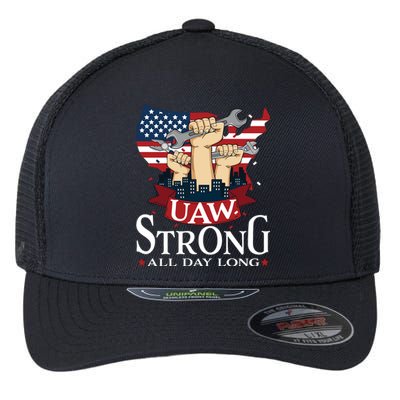 UAW Strong Solidarity UAW Proud Union UAW Laborer Worker Flexfit Unipanel Trucker Cap