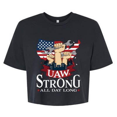 UAW Strong Solidarity UAW Proud Union UAW Laborer Worker Bella+Canvas Jersey Crop Tee