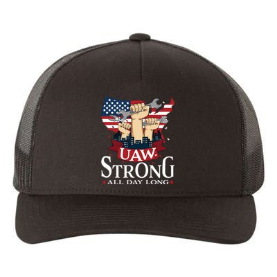 UAW Strong Solidarity UAW Proud Union UAW Laborer Worker Yupoong Adult 5-Panel Trucker Hat