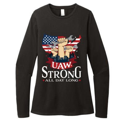 UAW Strong Solidarity UAW Proud Union UAW Laborer Worker Womens CVC Long Sleeve Shirt