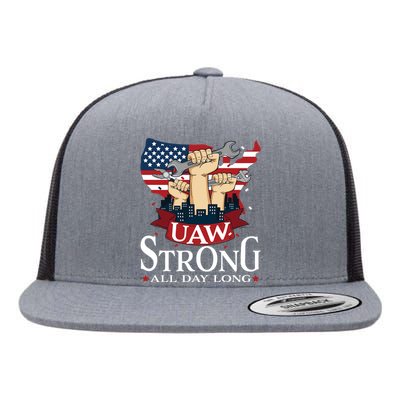 UAW Strong Solidarity UAW Proud Union UAW Laborer Worker Flat Bill Trucker Hat