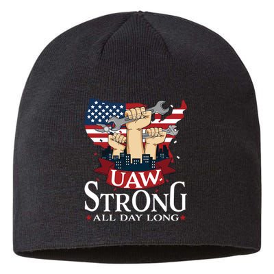 UAW Strong Solidarity UAW Proud Union UAW Laborer Worker Sustainable Beanie