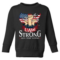 UAW Strong Solidarity UAW Proud Union UAW Laborer Worker Toddler Sweatshirt