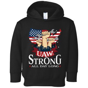 UAW Strong Solidarity UAW Proud Union UAW Laborer Worker Toddler Hoodie