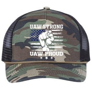 UAW Strong Solidarity UAW Proud Union UAW Laborer Worker UAW Strike Retro Rope Trucker Hat Cap