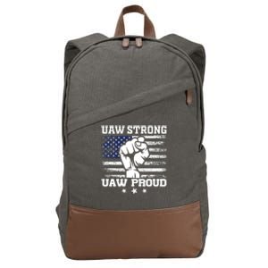 UAW Strong Solidarity UAW Proud Union UAW Laborer Worker UAW Strike Cotton Canvas Backpack