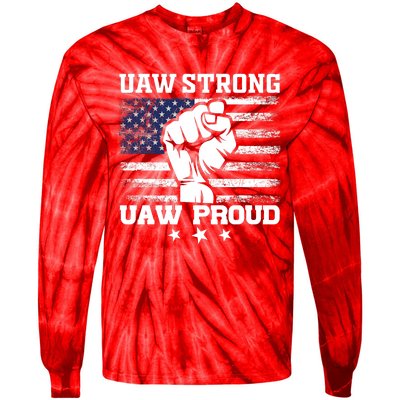 UAW Strong Solidarity UAW Proud Union UAW Laborer Worker UAW Strike Tie-Dye Long Sleeve Shirt