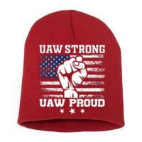 UAW Strong Solidarity UAW Proud Union UAW Laborer Worker UAW Strike Short Acrylic Beanie