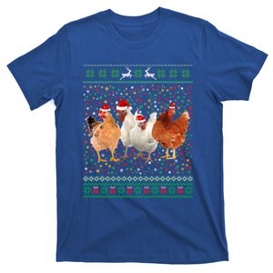 Ugly Sweater Santa Hat Christmas Chicken Lover Animal Hat Funny Gift T-Shirt