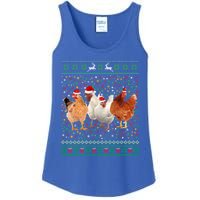 Ugly Sweater Santa Hat Christmas Chicken Lover Animal Hat Funny Gift Ladies Essential Tank