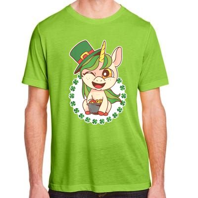 Unicorn Shamrock St Patrick's Day Adult ChromaSoft Performance T-Shirt