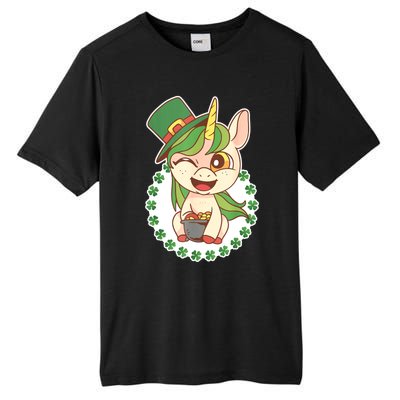 Unicorn Shamrock St Patrick's Day Tall Fusion ChromaSoft Performance T-Shirt