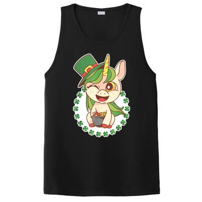 Unicorn Shamrock St Patrick's Day PosiCharge Competitor Tank