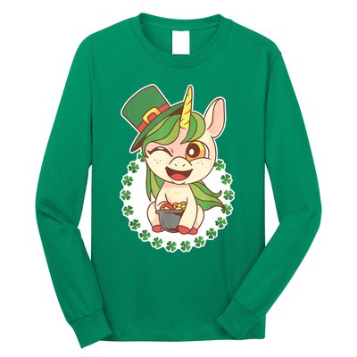 Unicorn Shamrock St Patrick's Day Long Sleeve Shirt