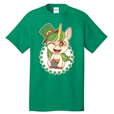 Unicorn Shamrock St Patrick's Day Tall T-Shirt