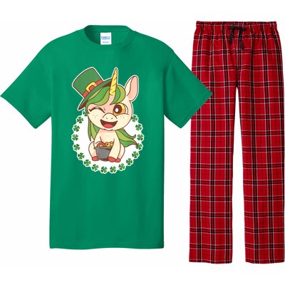 Unicorn Shamrock St Patrick's Day Pajama Set