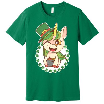 Unicorn Shamrock St Patrick's Day Premium T-Shirt