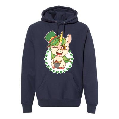 Unicorn Shamrock St Patrick's Day Premium Hoodie