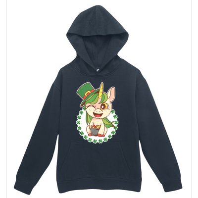 Unicorn Shamrock St Patrick's Day Urban Pullover Hoodie