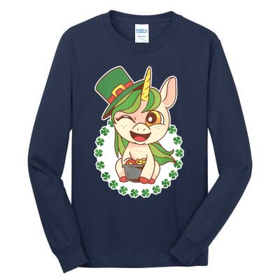 Unicorn Shamrock St Patrick's Day Tall Long Sleeve T-Shirt