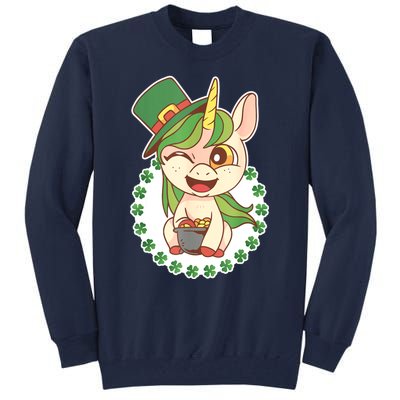 Unicorn Shamrock St Patrick's Day Tall Sweatshirt