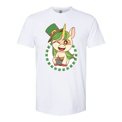 Unicorn Shamrock St Patrick's Day Softstyle CVC T-Shirt