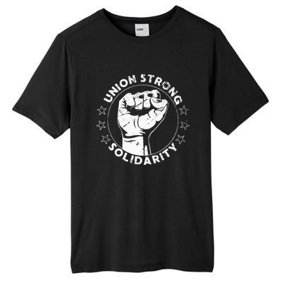 Union Strong Solidarity Fist Workers Rights Us Union Fan Tall Fusion ChromaSoft Performance T-Shirt