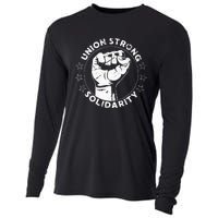 Union Strong Solidarity Fist Workers Rights Us Union Fan Cooling Performance Long Sleeve Crew