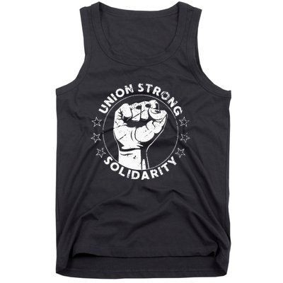 Union Strong Solidarity Fist Workers Rights Us Union Fan Tank Top