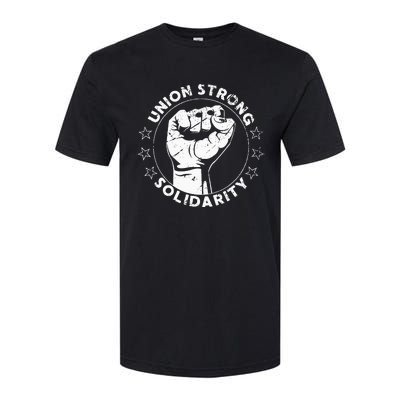 Union Strong Solidarity Fist Workers Rights Us Union Fan Softstyle CVC T-Shirt