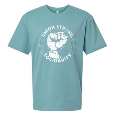 Union Strong Solidarity Fist Workers Rights Us Union Fan Sueded Cloud Jersey T-Shirt