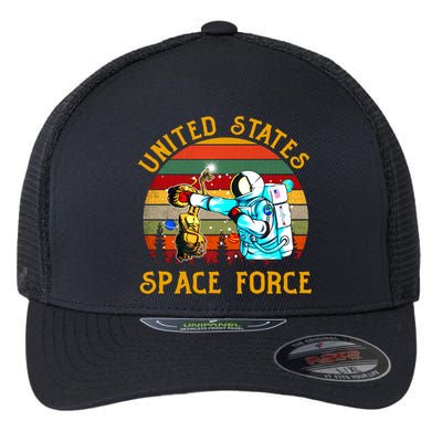 United States Space Force Vintage Funny Flexfit Unipanel Trucker Cap