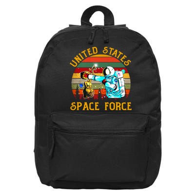 United States Space Force Vintage Funny 16 in Basic Backpack
