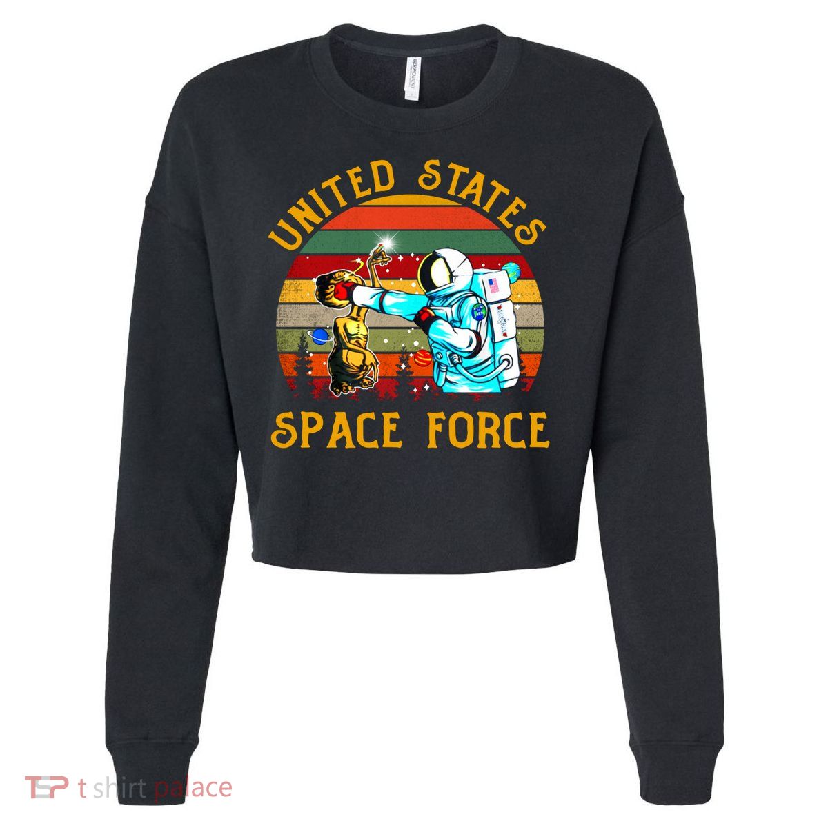 United States Space Force Vintage Funny Cropped Pullover Crew
