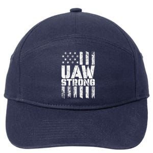 UAW Strong Solidarity UAW Proud Union UAW Laborer Worker 7-Panel Snapback Hat