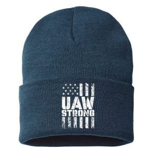 UAW Strong Solidarity UAW Proud Union UAW Laborer Worker Sustainable Knit Beanie