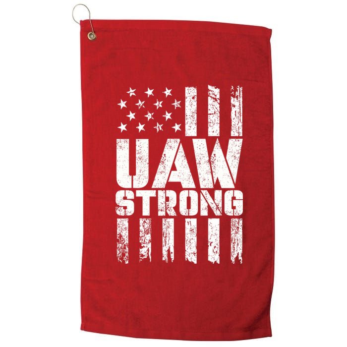 UAW Strong Solidarity UAW Proud Union UAW Laborer Worker Platinum Collection Golf Towel