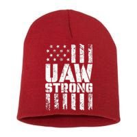 UAW Strong Solidarity UAW Proud Union UAW Laborer Worker Short Acrylic Beanie