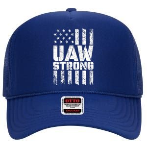 UAW Strong Solidarity UAW Proud Union UAW Laborer Worker High Crown Mesh Back Trucker Hat