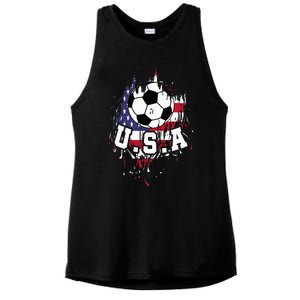 United States Soccer American Football USA Futbol Ladies PosiCharge Tri-Blend Wicking Tank