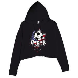 United States Soccer American Football USA Futbol Crop Fleece Hoodie