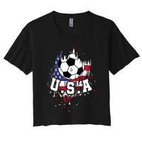 United States Soccer American Football USA Futbol Women's Crop Top Tee