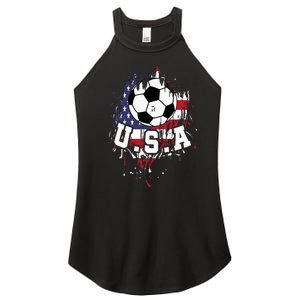 United States Soccer American Football USA Futbol Women's Perfect Tri Rocker Tank