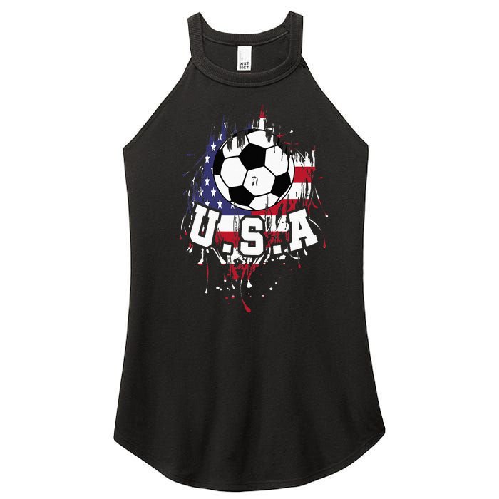 United States Soccer American Football USA Futbol Women's Perfect Tri Rocker Tank