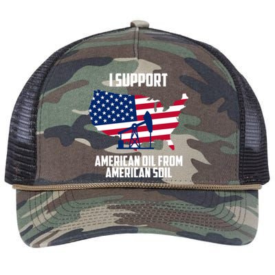 United States Support American Oil From American Soil Retro Rope Trucker Hat Cap